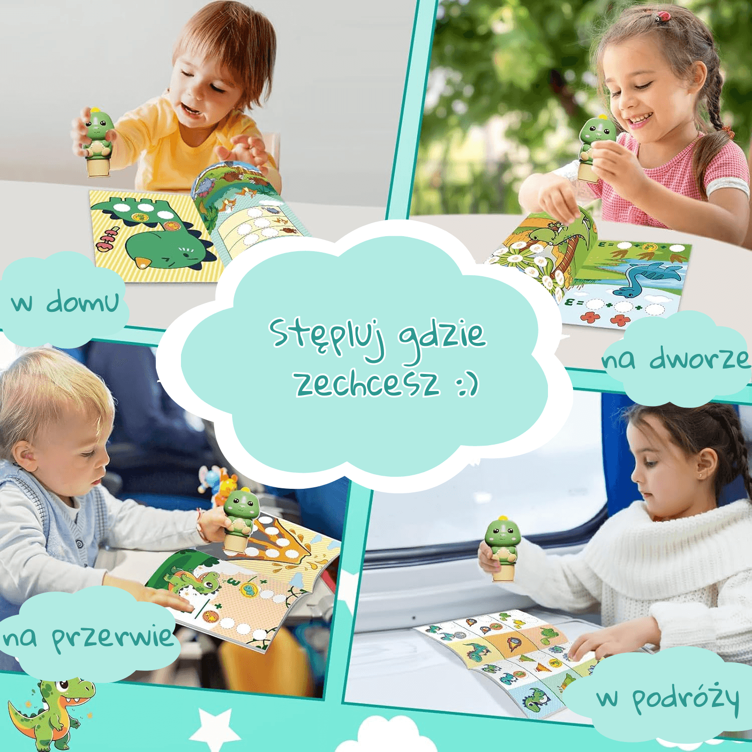 Stempuś z naklejkami - przybij pieczątkę gdzie chcesz